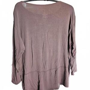 Kinesis Brown Long Sleeve Modal Spandex Top Size Small